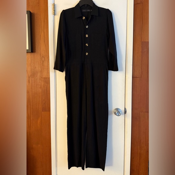 Christy Dawn Painters Jumpsuit in Black - Picture 2 of 6